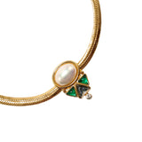 Vintage inverted triangle necklace JA035