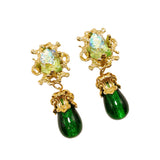 Glass Water Drop Shoulder Sweep Eardrops Ear Clip JA017