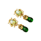 Glass Water Drop Shoulder Sweep Eardrops Ear Clip JA017