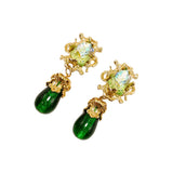 Glass Water Drop Shoulder Sweep Eardrops Ear Clip JA017