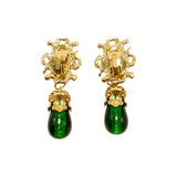Glass Water Drop Shoulder Sweep Eardrops Ear Clip JA017