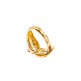 Leopard Open Ring Green Glass Eyes Enamel Court JA014