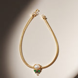 Vintage inverted triangle necklace JA035