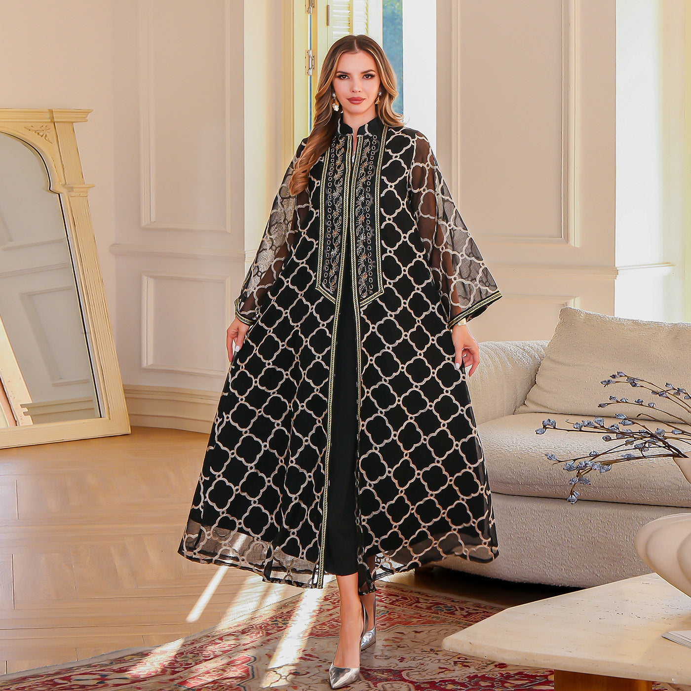 OrientC Embroidered Dress Abaya SMT127