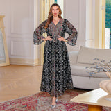 OrientC Mesh Embroidered Dress Abaya SMT131