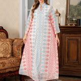 OrientC Embroidered Rhinestone Dress Abaya SMT234