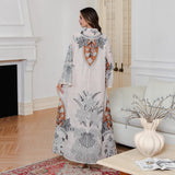 OrientC Embroidered Printed Robe  Abaya SMT233