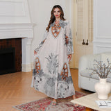OrientC Embroidered Printed Robe  Abaya SMT233