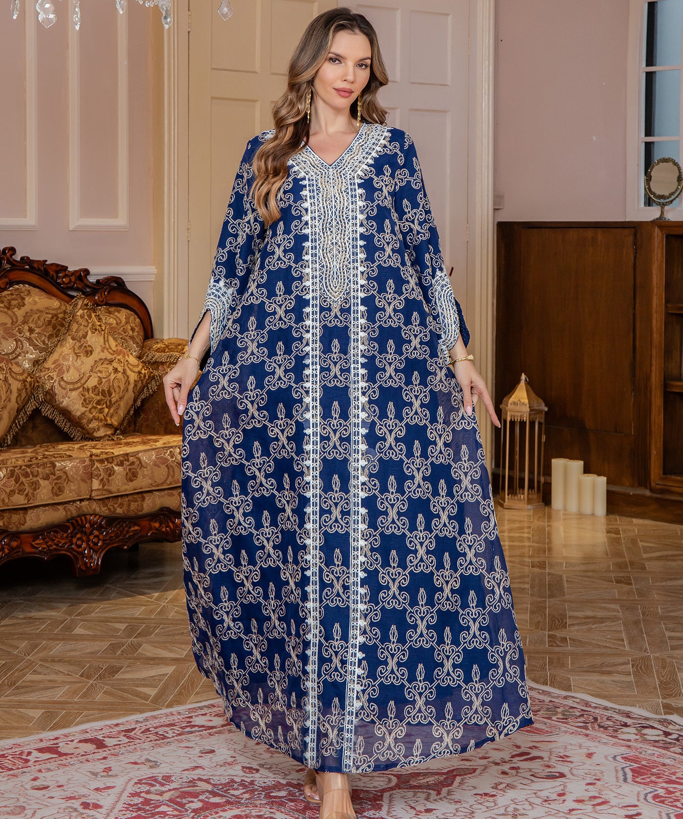 OrientC Abaya Embroidered Long Dress SMT183