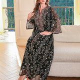 OrientC Embroidered Dress Abaya SMT135