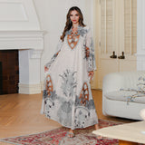 OrientC Embroidered Printed Robe  Abaya SMT233
